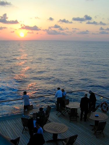 Stern bar in the evening