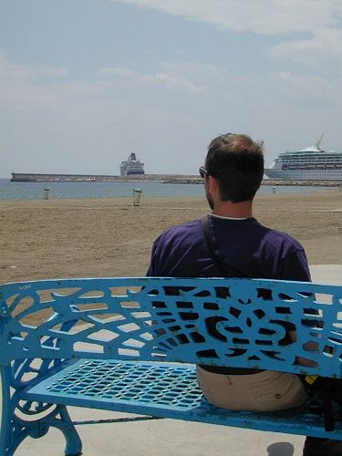 Scott on a Blue Bench